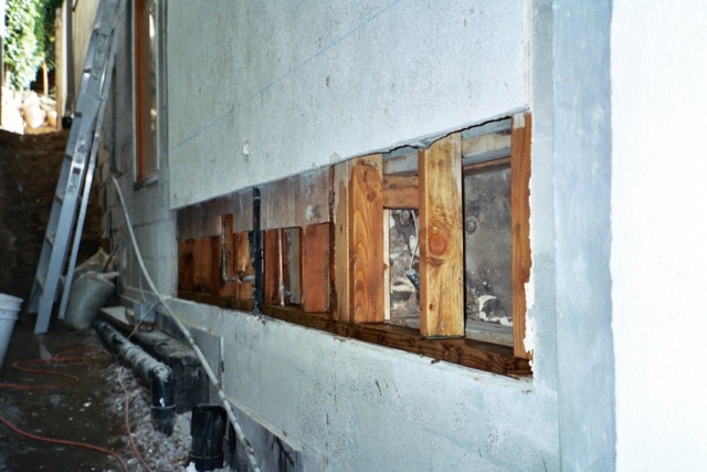 Mold removal to bathroom structural framing
