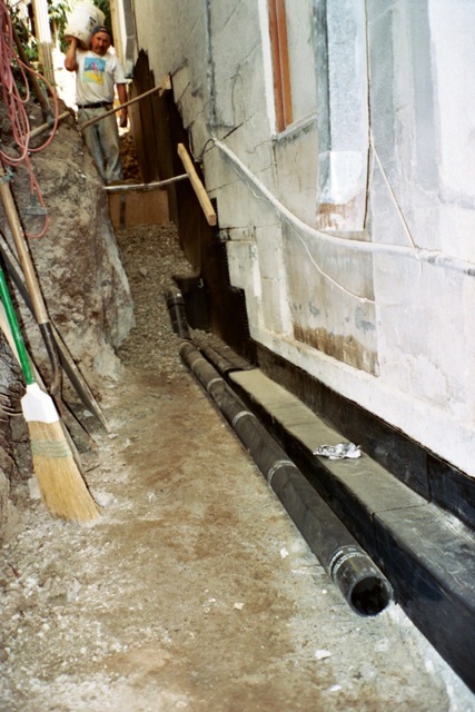 Foundation sill plate water intrusion creating mold conditions