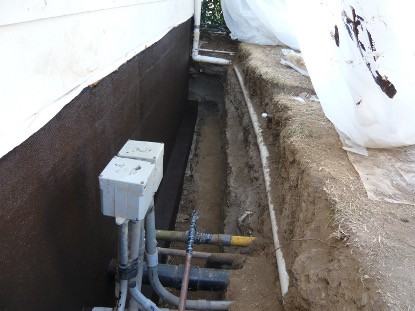 Waterproofing Membrane Applied to Foundation Conduit Cores