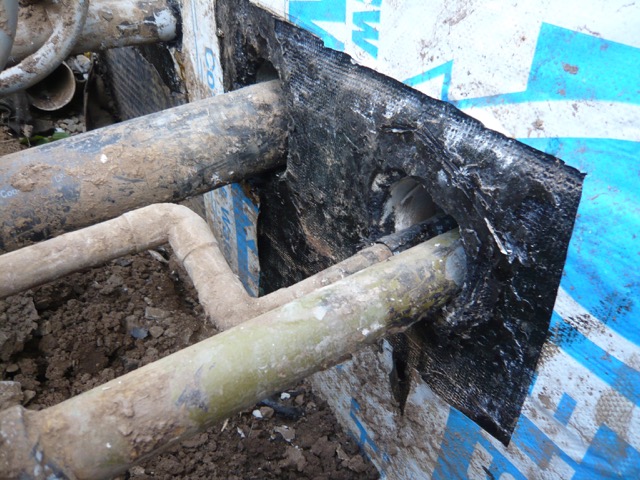 Utilities conduits in cores require sealing with cement