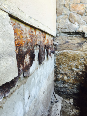 Rusted sill plate foundation counter flashings