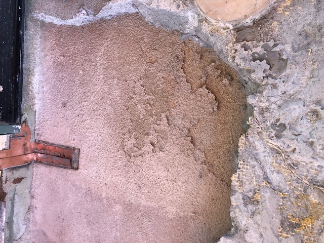 Copper rivets not installed to copper flashings connections on deck creating interior water damage