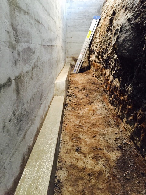 Basement foundation footings concrete restoration