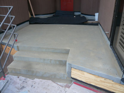 Application of vulkem 350 nf under tile waterproofing to courtyard deck
