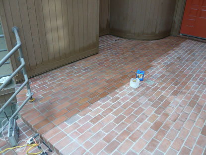 Tile pavers installed to elevated courtyard deck