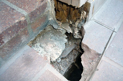 Deck leaks creating termite damage: Termite Damage Repair Los Angeles | Orange County | Ventura County | Santa Barbara | Malibu | Santa Monica | Pasadena | Thousand Oaks