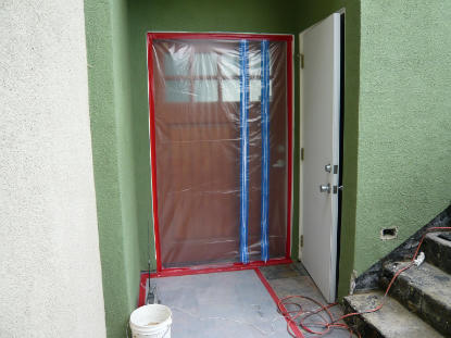Containment barriers isolating air born mold spores